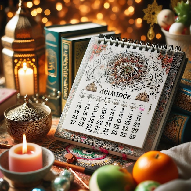 closeup islamic new year with quran books