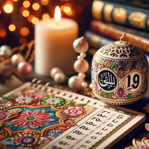 closeup islamic new year with quran books