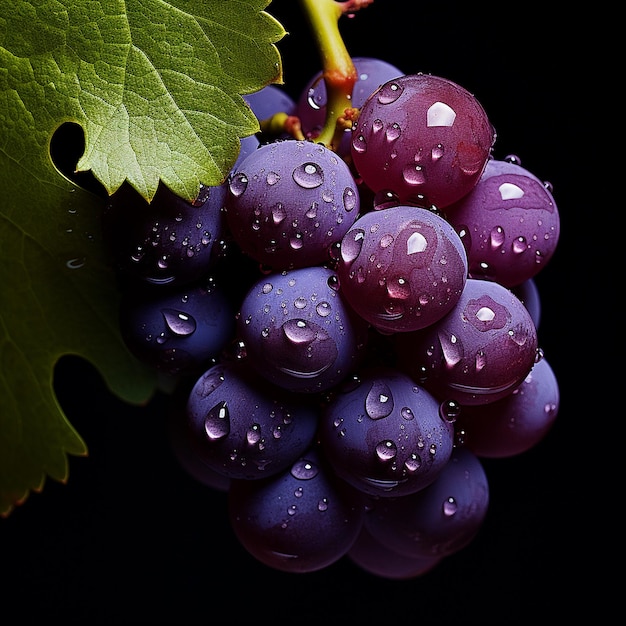 closeup of an isolated grape capturing intricate details and texture Generative AI