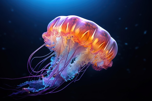 closeup of a jellyfish in the ocean