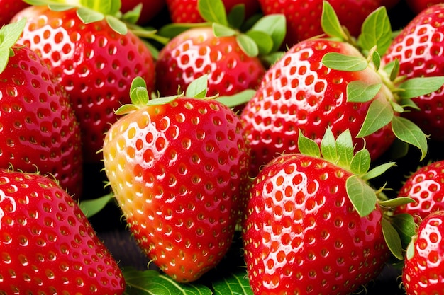 A CloseUp of Juicy Strawberry on a white background closeup Healthy food concept Generative AI