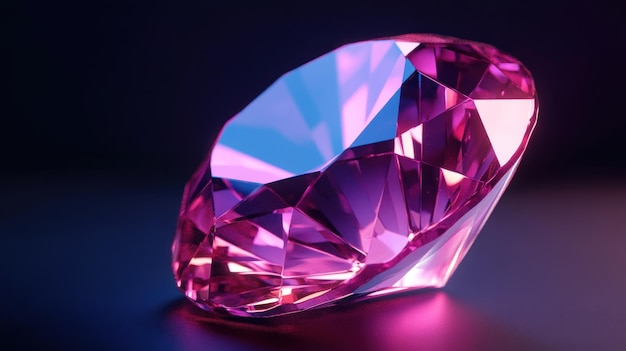 A CloseUp of a Large Faceted Pink Gemstone