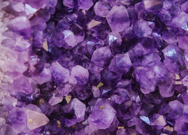 Closeup of a large purple amethyst crystal clusterPurple Crystal Purple rough amethyst quartz crystals