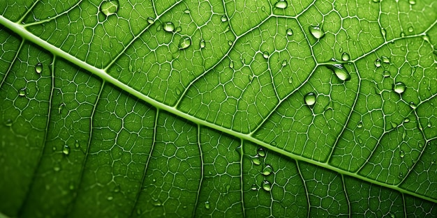 CloseUp Leaf Macro A Green Leaf with Intricate Details