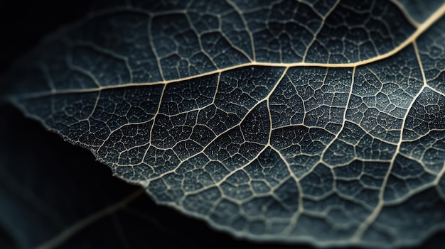 Photo closeup of a leafs intricate veins