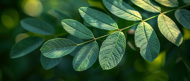 CloseUp of Leaves of Robinia Pseudoacacia