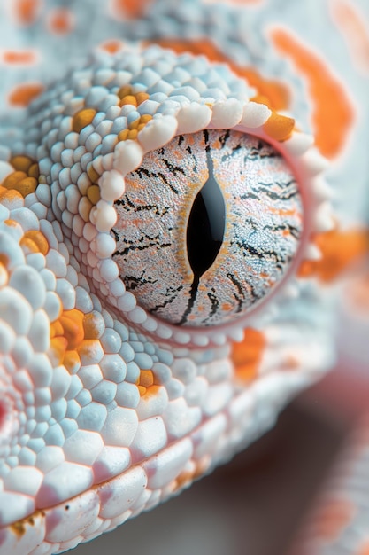 Photo closeup of a leopard geckos eye