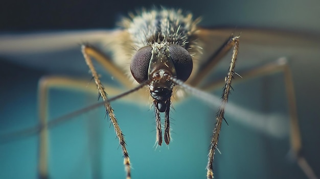 Photo a closeup look at a mosquitos face in nature