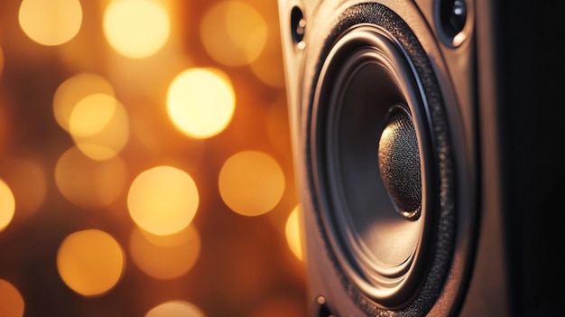 Closeup of Loudspeaker on Blur Background