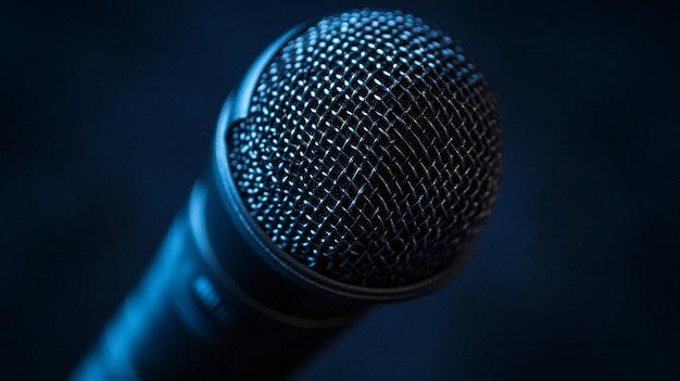 Closeup Macro of Dark Black Microphone Texture