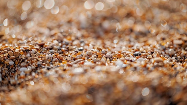 CloseUp Macro Shot of Sand and Gravel Mix on Beach