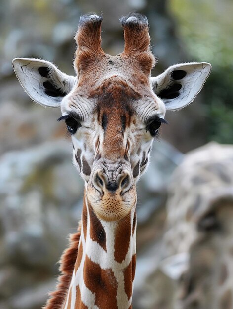 CloseUp of Majestic Giraffe in Natural Habitat