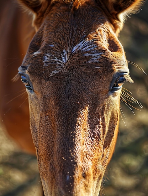 CloseUp of a Majestic Horse with Expressive Eyes in Natural Light