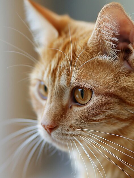 CloseUp of a Majestic Orange Tabby Cat with Striking Eyes