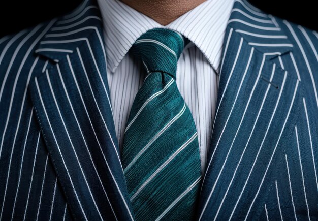 Closeup of a mans suit and tie