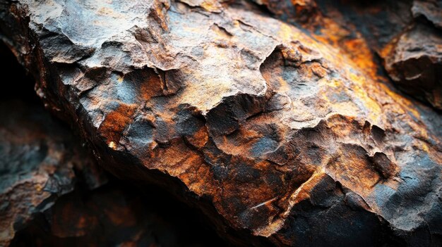 Photo a closeup of a martian meteorite found on earth displaying its unique texture and coloration