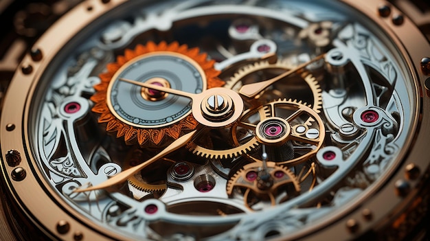 CloseUp of a Mechanical Watch Movement