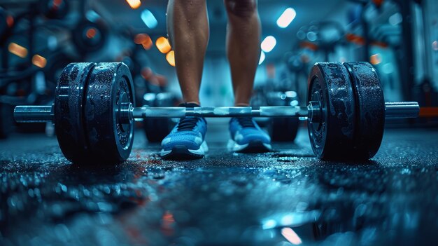 Closeup of metal dumbbell with a textured grip