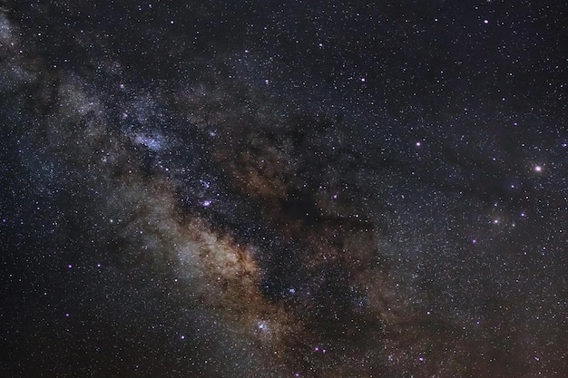 Closeup of Milky Way Galaxy Long exposure photograph with grain