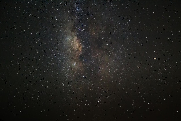 Closeup of Milky way galaxy with stars and space dust in the universe