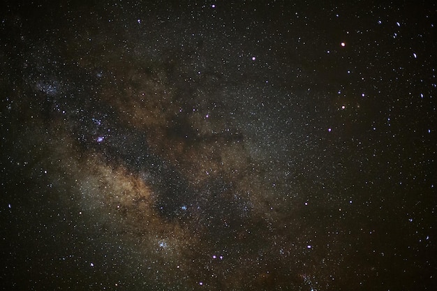 Closeup of Milky way galaxy with stars and space dust in the universe