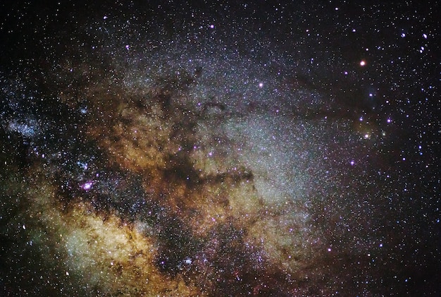 Closeup of Milky Way GalaxyLong exposure photograph with grain