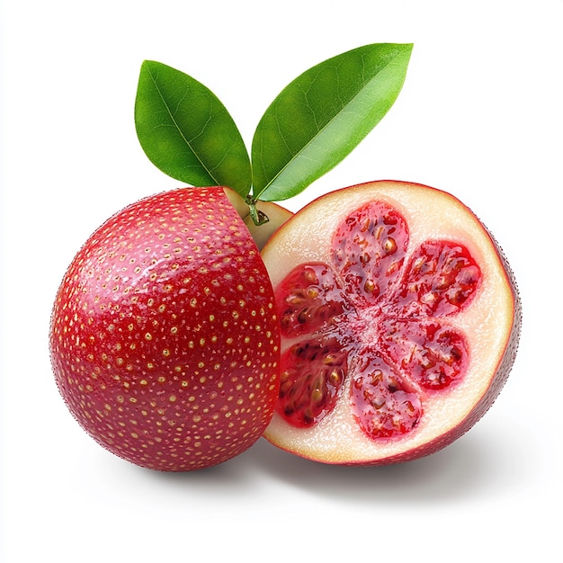 Closeup of Miracle Fruit on White Background