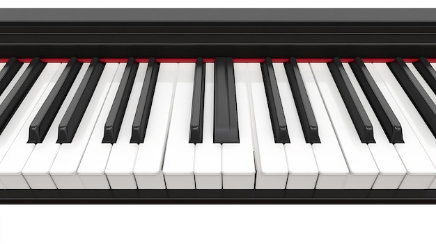 Photo closeup of a modern digital piano keyboard