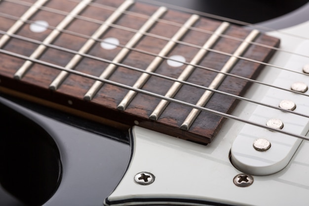 Closeup of modern electric guitar