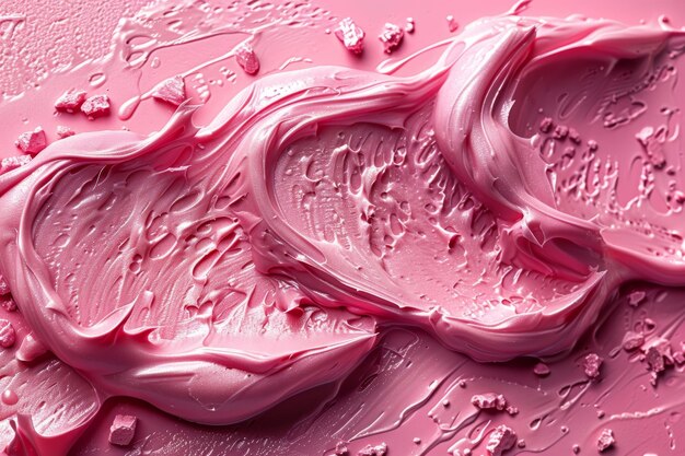 Closeup of Moisturizer Cream Texture on a Light Pink Background Generative AI