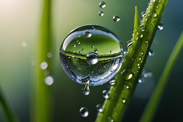 Closeup of a morning dew drop