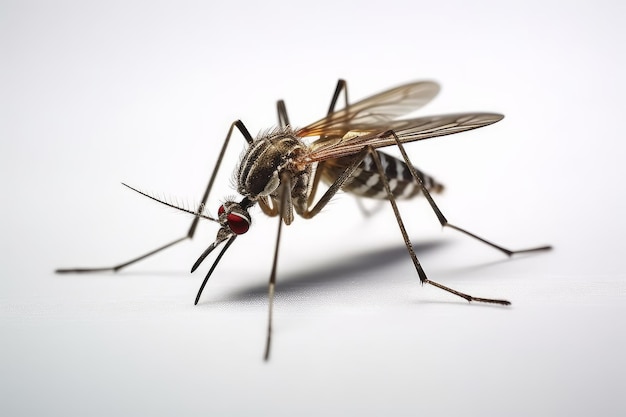 Closeup of a mosquito sucking blood