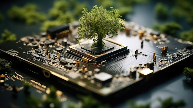 closeup of Motherboard HD 8K wallpaper background Stock Photographic Image