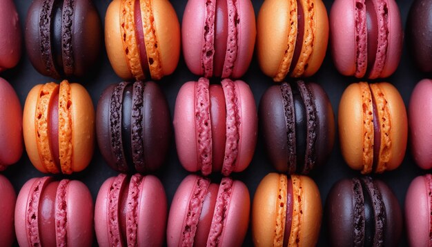 Closeup of multicolored macaroon