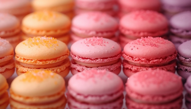 Closeup of multicolored macaroon