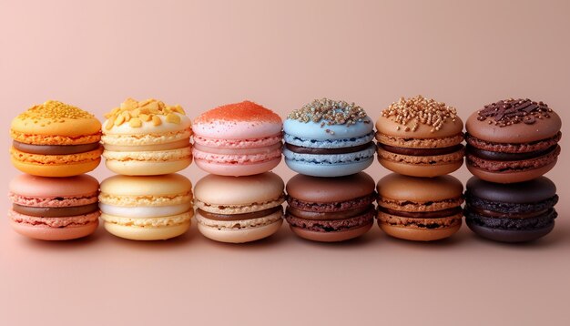 Closeup of multicolored macaroon