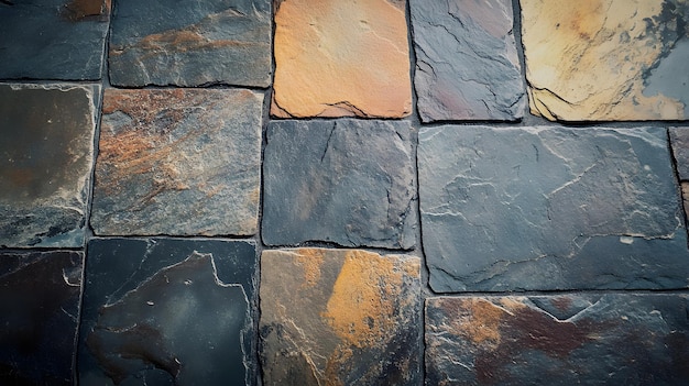 Closeup of a Multicolored Stone Wall Texture