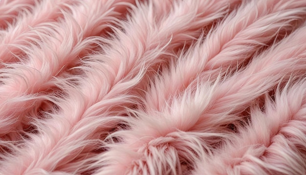 Closeup of Natural Soft Romantic Pastel Pink Animal Fluffy Fur Wool