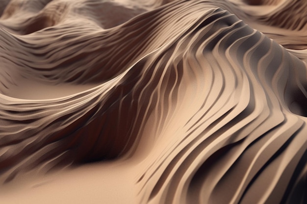 A closeup of a natural surface such as a sand dune or rock face with unique and interesting patte