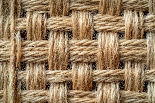 Photo closeup of natural woven fabric highlighting intricate texture and patterns