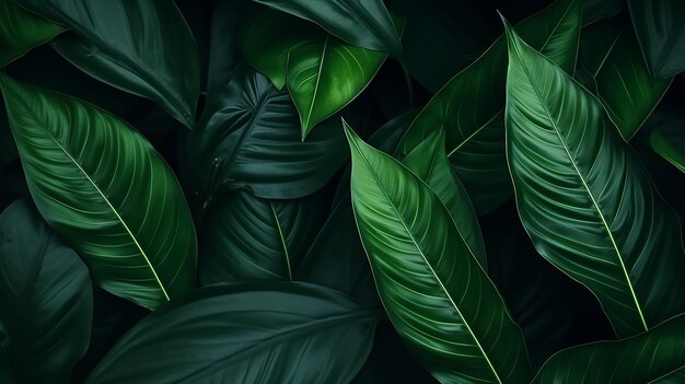 closeup_nature_view_of_green_leaf_texture_dark_wallpaper