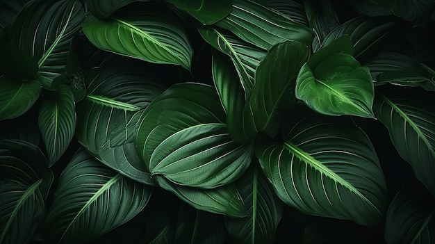 closeup_nature_view_of_green_leaf_texture_dark_wallpaper