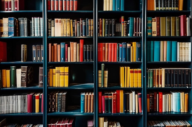 Closeup of office shelves showcasing