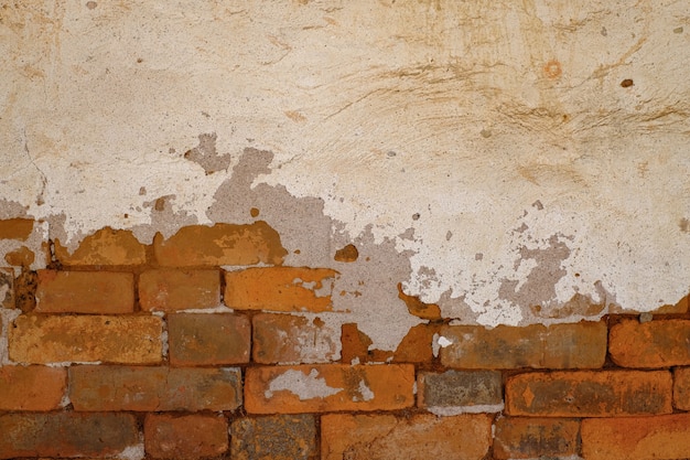 Closeup old grungy brick wall concrete texture background