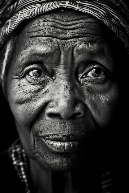 closeup of an old woman