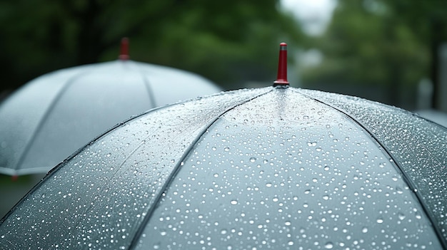 Photo closeup of open transparent umbrella with water drops sunlight empty blank caption space on the side chaos 50 ar 169 stylize 600 v 61 job id 710639b1b38b49aebc588b1c96d97ce3