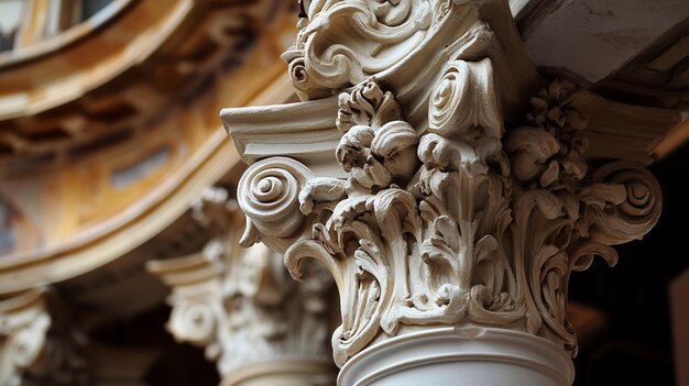 Closeup of Ornate Baroque Castle Architecture Details