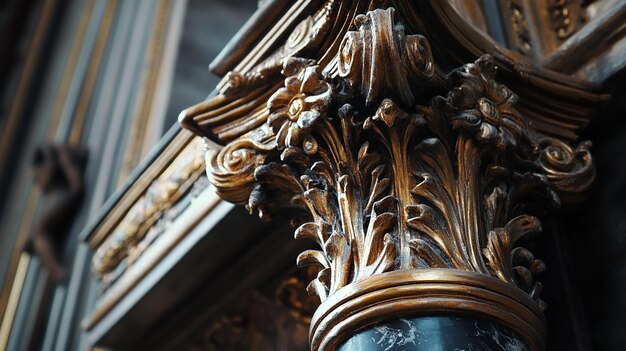 Photo closeup of ornate baroque castle architecture details