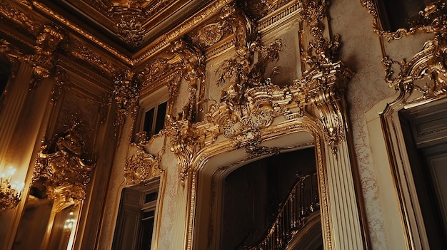 Closeup of Ornate Baroque Castle Architecture Details