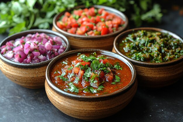 Photo closeup of panta bhat with a side of spicy vegetable curry and fried onions